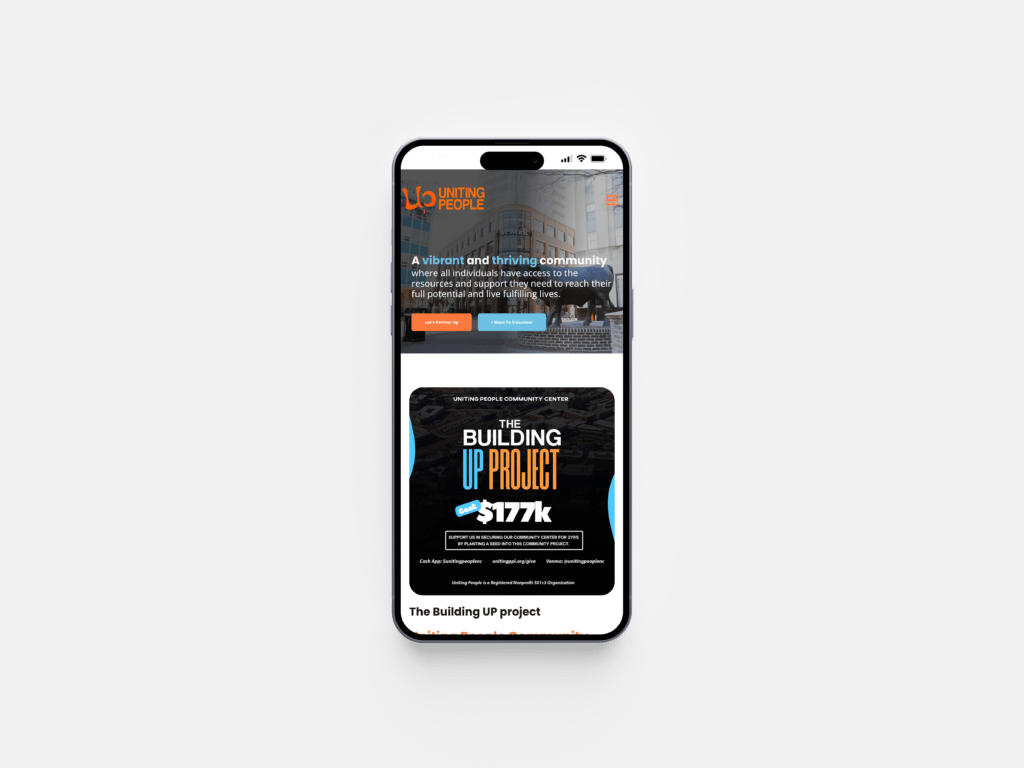 Our work Uniting People Nonprofit Mobile Responsive Design