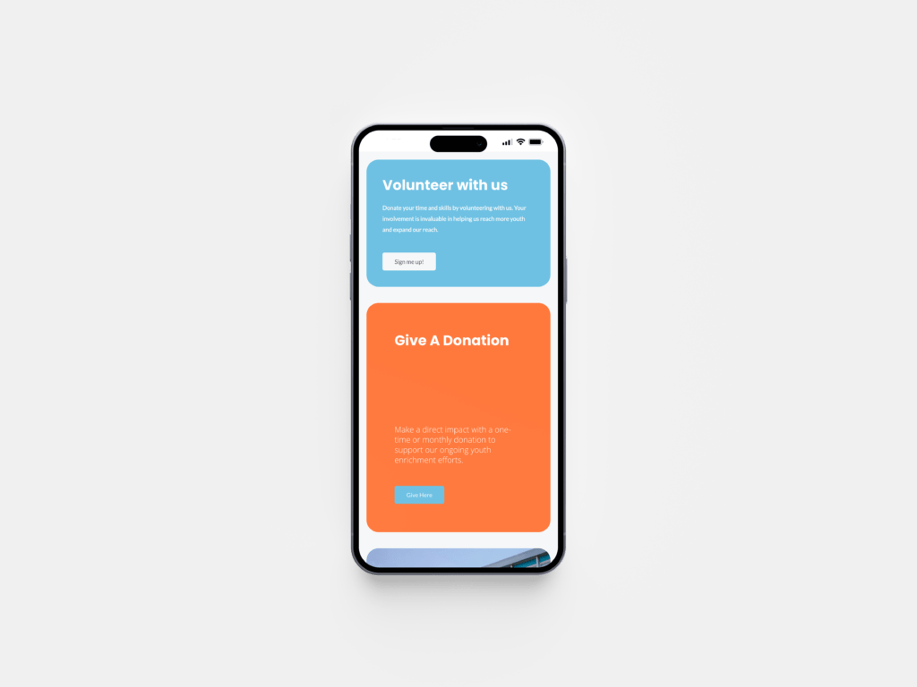 Our work Uniting People Nonprofit Mobile Responsive Design