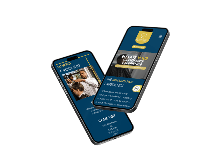 Our work mobile responsive website design Renaissance Grooming Lounge