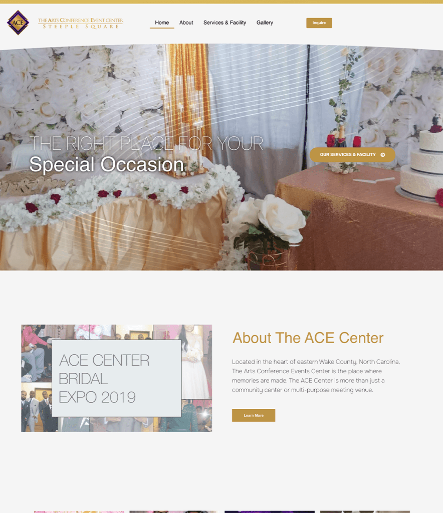 Our Work Website Design The Ace Center