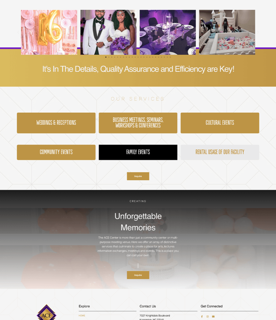 Our Work Website Design The Ace Center