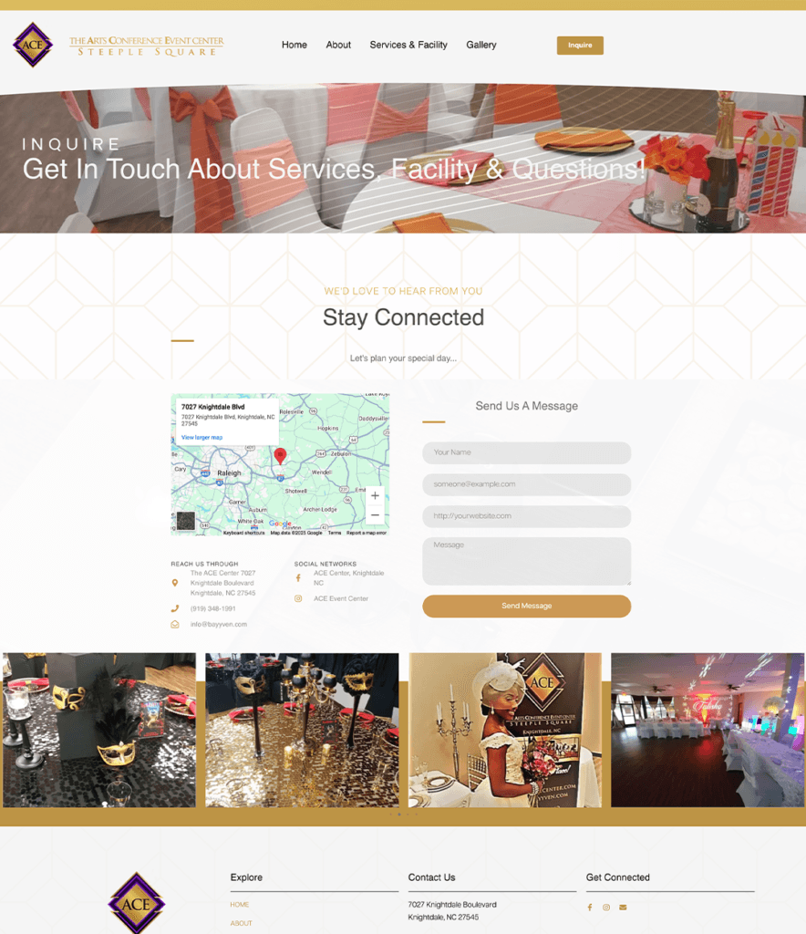 Our Work Website Design The Ace Center
