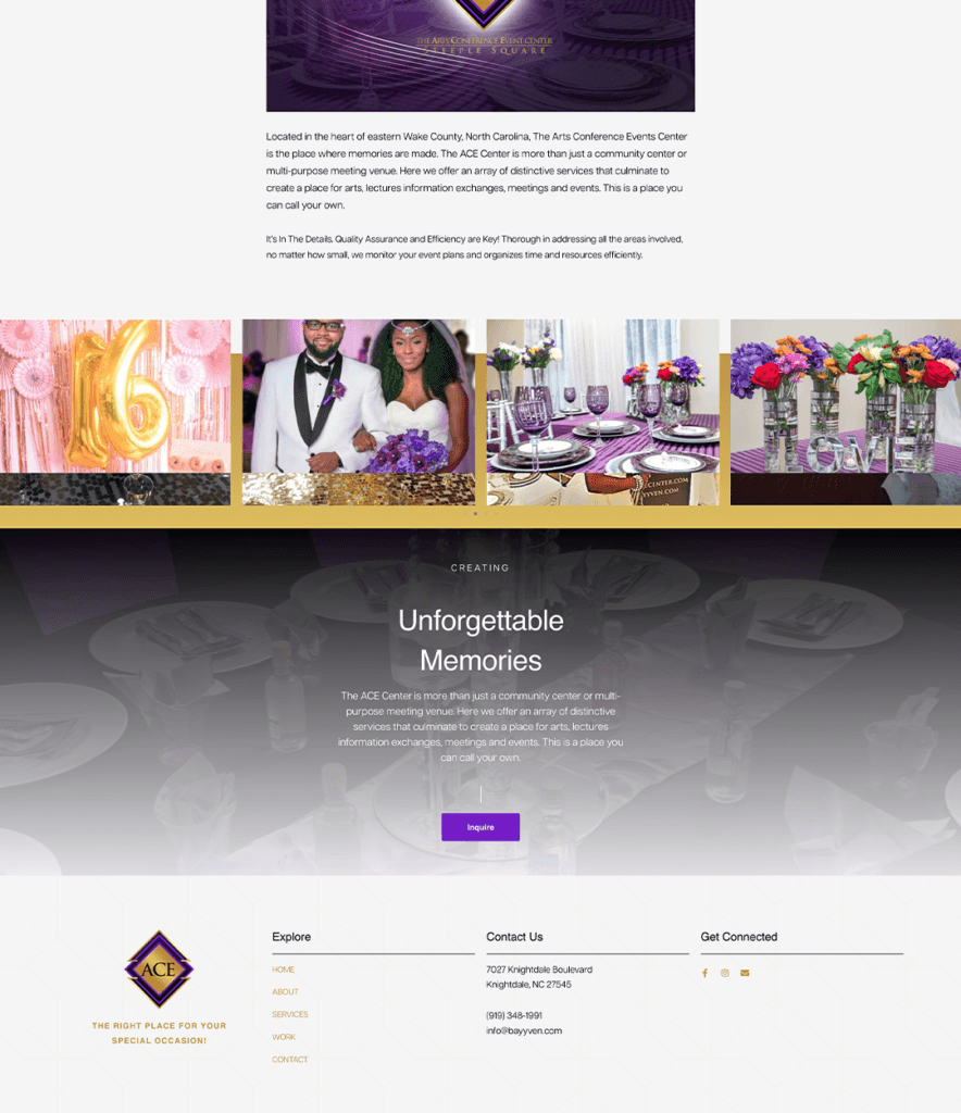 Our Work Website Design The Ace Center